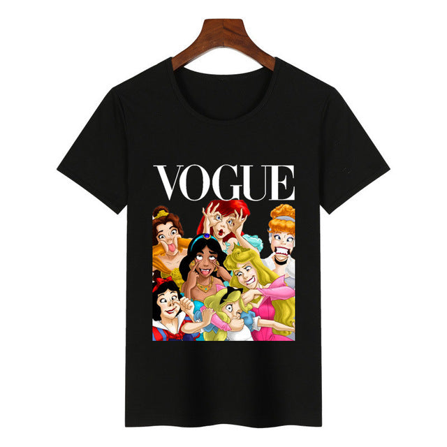 Women 2019 Summer Graphic Tee Shirt Femme Funny Princess Vogue Harajuku T Shirt Korean Tops Kawaii Streetwear Camiseta Mujer