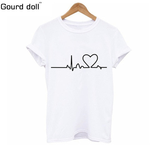 Large Size New Harajuku Love Printed Women T-shirts Casual Tee Shirt Femme Summer Short Sleeve Female T shirt Women Clothing