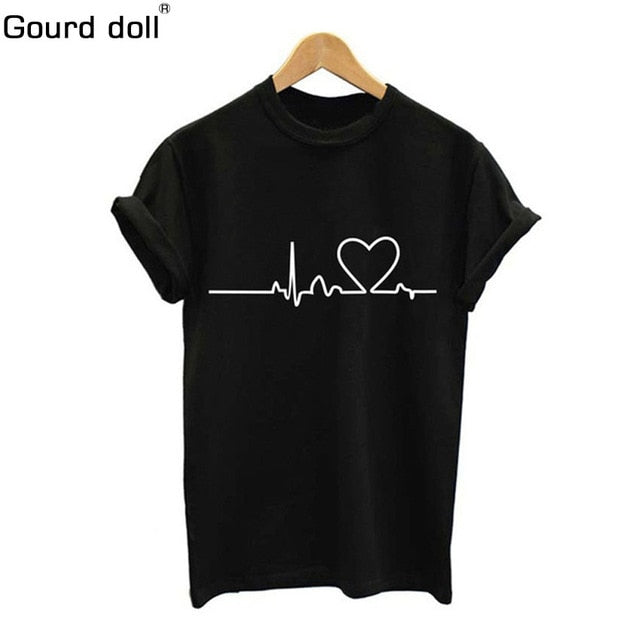 Large Size New Harajuku Love Printed Women T-shirts Casual Tee Shirt Femme Summer Short Sleeve Female T shirt Women Clothing