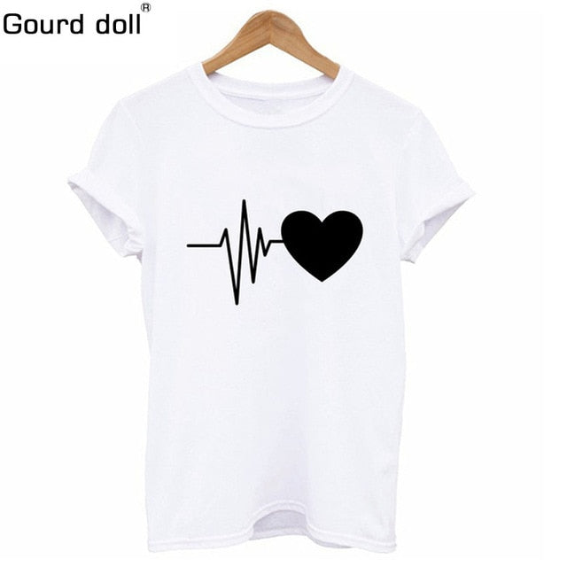 Large Size New Harajuku Love Printed Women T-shirts Casual Tee Shirt Femme Summer Short Sleeve Female T shirt Women Clothing
