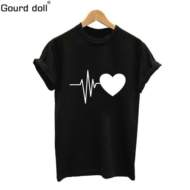 Large Size New Harajuku Love Printed Women T-shirts Casual Tee Shirt Femme Summer Short Sleeve Female T shirt Women Clothing