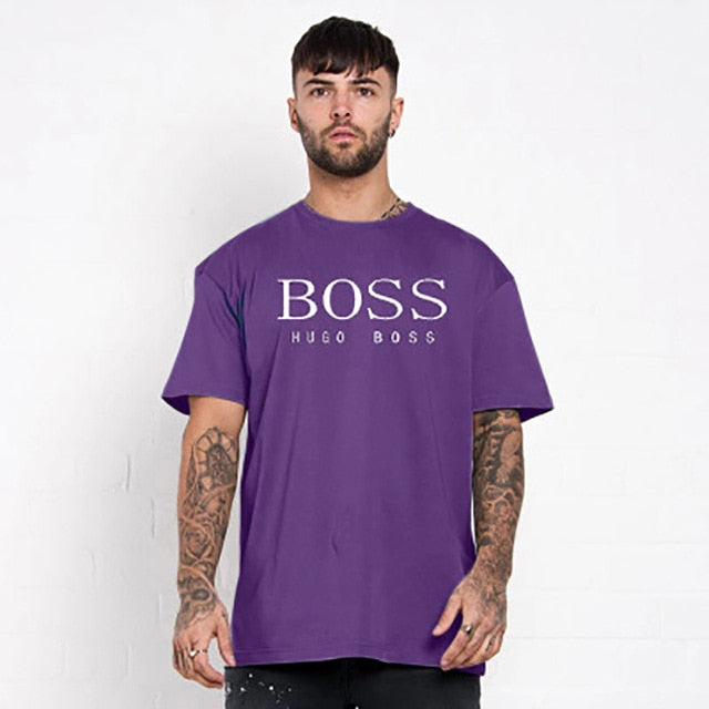 Olevo Hot Sale New Men's Fashion Short Sleeve Letters Print T-Shirt Multicolor Tacksuit Oversized T Shirt Funny Streetwear