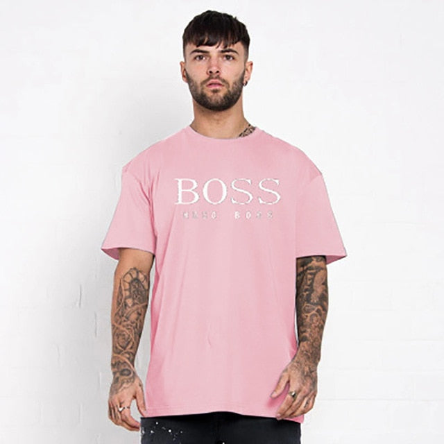 Olevo Hot Sale New Men's Fashion Short Sleeve Letters Print T-Shirt Multicolor Tacksuit Oversized T Shirt Funny Streetwear