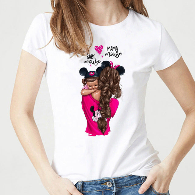 Super Mama T-shirts for Women Mother's Love Print White T-shirt Tee Shirt Femme Cotton Vogue T Shirt Tops Streetwear Clothes