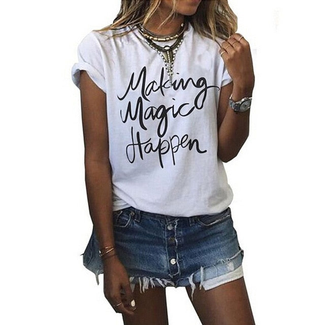 Brand New Summer Harajuku T-Shirts Women Short Sleeve Mouse Print Female T Shirt Woman O-neck Punk Tee Tops Casual Clothing