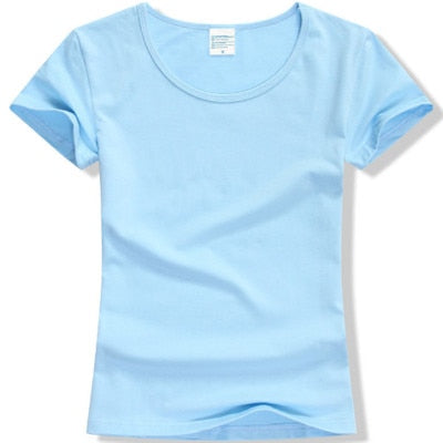 2017 Summer High Quality 15 Color S-2XL Plain T Shirt Women Cotton Elastic Basic Tshirt Woman Casual Tops Short Sleeve T-shirt