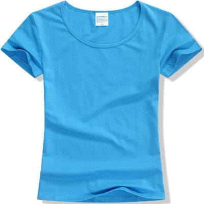 2017 Summer High Quality 15 Color S-2XL Plain T Shirt Women Cotton Elastic Basic Tshirt Woman Casual Tops Short Sleeve T-shirt