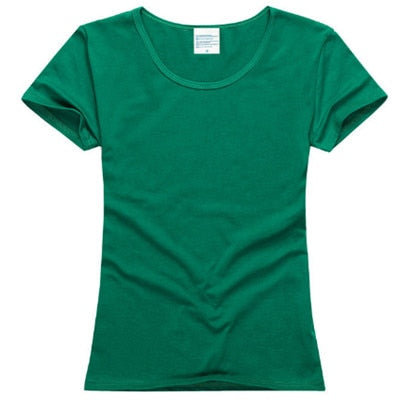 2017 Summer High Quality 15 Color S-2XL Plain T Shirt Women Cotton Elastic Basic Tshirt Woman Casual Tops Short Sleeve T-shirt