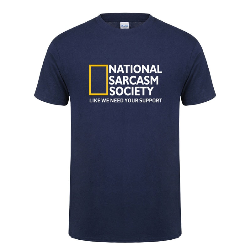 Omnitee Funny National Sarcasm society T Shirt Tops Men Casual Cotton Short Sleeve Mans Cool Sarcasm T-shirt OZ-108