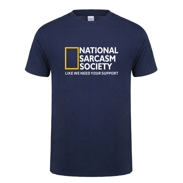 Omnitee Funny National Sarcasm society T Shirt Tops Men Casual Cotton Short Sleeve Mans Cool Sarcasm T-shirt OZ-108