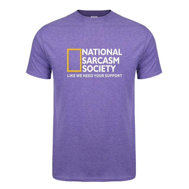 Omnitee Funny National Sarcasm society T Shirt Tops Men Casual Cotton Short Sleeve Mans Cool Sarcasm T-shirt OZ-108