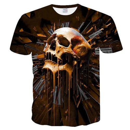 2018 Skull&Flower 3D bird Printed t shirt Men Women tshirt Summer Funny Short Sleeve O-neck Streetwear Tops&Tees Drop Ship