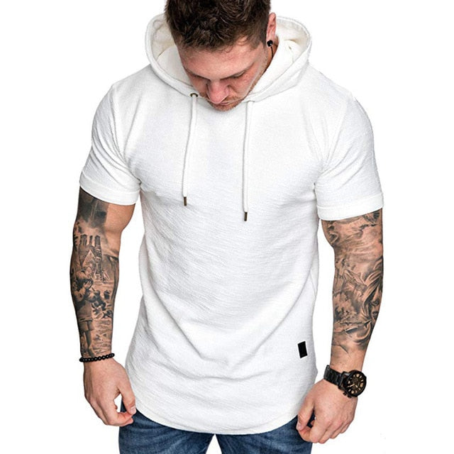T Shirt Hoodie Slim Fit Casual Short Sleeve T Shirt Men 2019 Sport Summer Spring Large Size Casual Men's T-shirt Tops Tee 19APR2