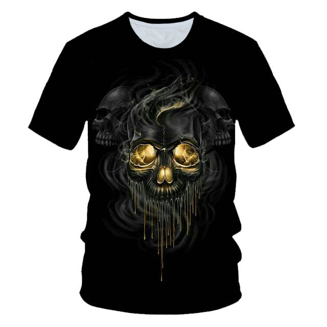 Skull Poker Funny Cool 3D t shirts Mens Motorcycle Punk 3D Printed T shirt Men Clothes tshirt Summer Top Homme Hipster Pop Shirt