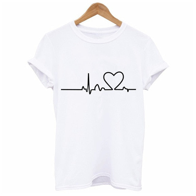 2019 New Harajuku Love Printed Women T-shirts Casual Tee Tops Summer Short Sleeve Female T shirt for Women Clothing