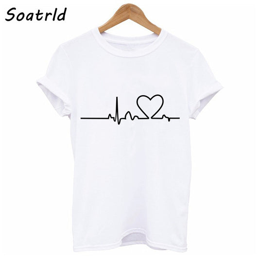 Soatrld 2018 Nouveau Harajuku Love Imprimé Femmes T-shirts Décontracté T-shirts D'été À Manches Courtes T-shirt Femme Vêtements Femmes