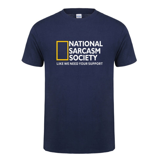Omnitee Funny National Sarcasm society T Shirt Tops Men Casual Cotton Short Sleeve Mans Cool Sarcasm T-shirt OZ-108