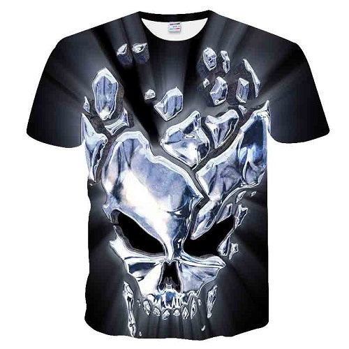 2018 Skull&Flower 3D bird Printed t shirt Men Women tshirt Summer Funny Short Sleeve O-neck Streetwear Tops&Tees Drop Ship