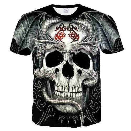 2018 Skull&Flower 3D bird Printed t shirt Men Women tshirt Summer Funny Short Sleeve O-neck Streetwear Tops&Tees Drop Ship