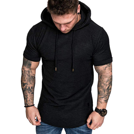 T Shirt Hoodie Slim Fit Casual Short Sleeve T Shirt Men 2019 Sport Summer Spring Large Size Casual Men's T-shirt Tops Tee 19APR2